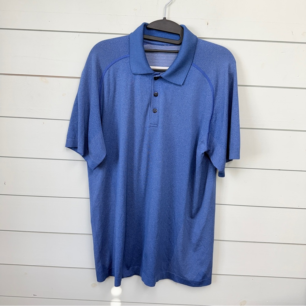 Lululemon metal vent tech‎ polo shirt blue men’s size large